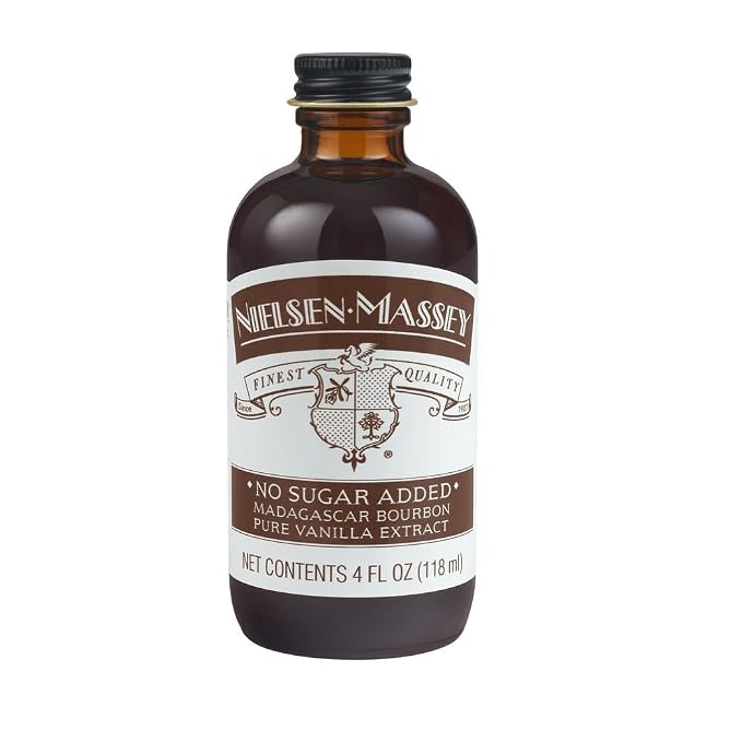 Nielsen-Massey No Sugar Added Madagascar Bourbon Pure Vanilla Extract for Baking and Cooking, 4 Ounce Bottle