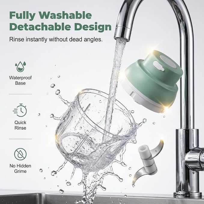 Electric Garlic Chopper, 2026 New Mini Food Processor, Rechargeable Cordless Garlic Mincer Onion Chopper, Portable Veggie Food Chopper for Ginger Chili Fruit Meat Kitchen Gadgets (White, 100ml)