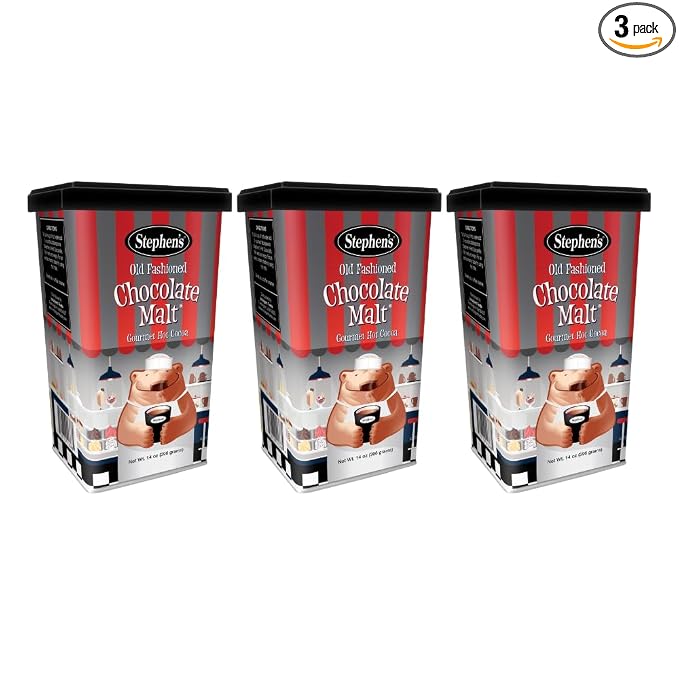 Stephen's Gourmet Hot Cocoa, Old Fashioned Chocolate Malt, 14 OZ (Pack of 3)