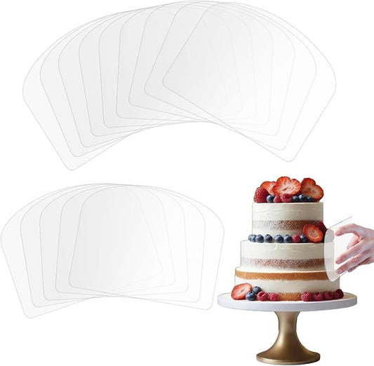 15 Pcs Transparent Cake Cream Scraper Plastic Cake Scraper Flexible Spatula Plastic Scraper Tool Cake Smoother for Icing Fondant Smoother Supplies Acrylic Cake Scraper DIY Baking Tool