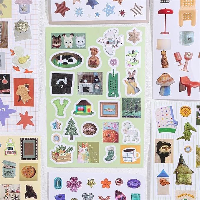 Girl's Korean Sticker Book, Food and Daily Life Theme - 1300+ Cute Dream Style Foodie Stickers, for DIY Scrapbooking Journaling Handbook Decoration Cute