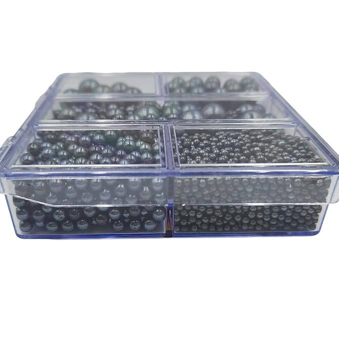 Black Pearl Sprinkles for Baking, 4 Sizes Mix Size, Edible Pearls for Cupcake Topper, Ice Cream, Cookie, Donuts, Cake Decorating (2mm, 4mm, 7mm, 10mm)