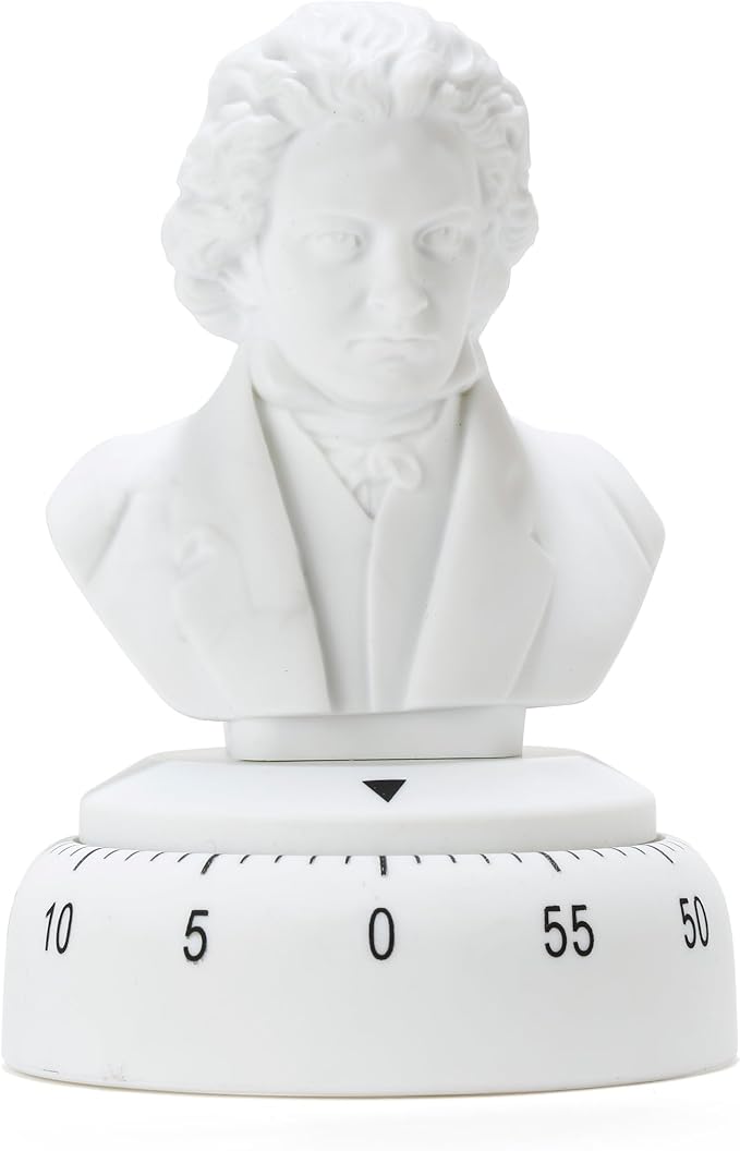 Kikkerland Beethoven Timer – Musical Gadget for Home & Kitchen – 60 Minute Windup Timekeeper for Cooking for Music Lovers