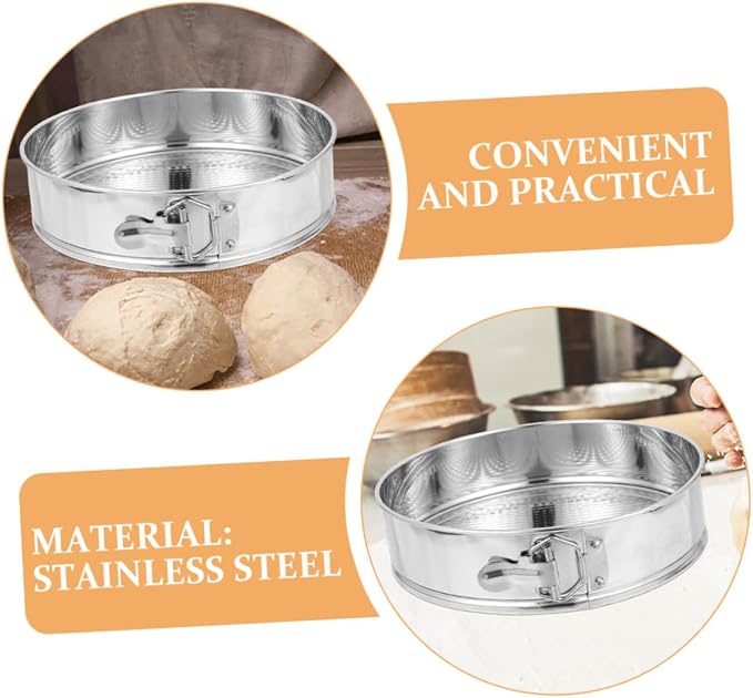 9-inch Stainless Steel Springform Cake Pan round Baking Tin Leakproof Removable Bottom Cheesecake Mold for Home Kitchen DIY Baking