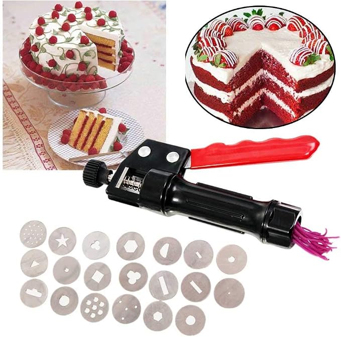 Clay Extruder, Sugar Paste Extruder Cake Fondant Decorating Tool Set, Hand-held Soft Clay Mud Squeezer, Decorating Tool Portable DIY Craft Fondant Cake Polymer Clays Extruders