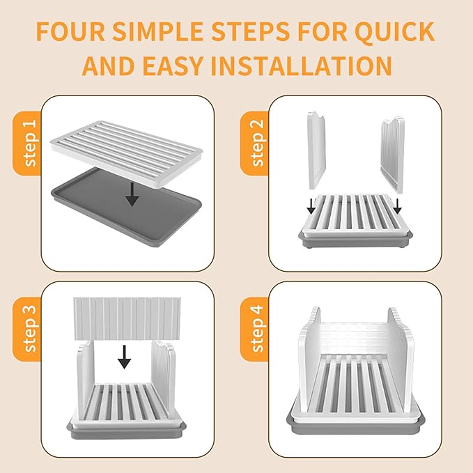 Professional Bread Slicer with Adjustable Guide, Foldable Cutter for Homemade Loafs, Bagels, Crumb Catcher Tray, Dishwasher Safe, Effortless Thick/Thin Slices