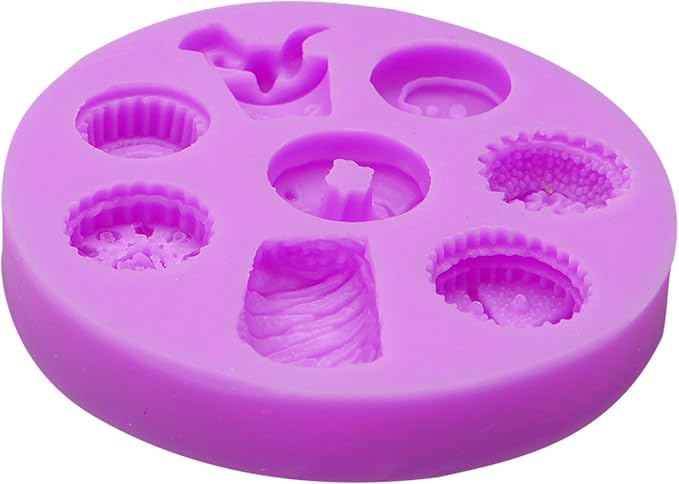Infovox Cookie Silicone Mold, Mini Biscuit Fondant Molds Set, Dessert molds Multiple Patterns for Cake Decoration Candy Chocolate
