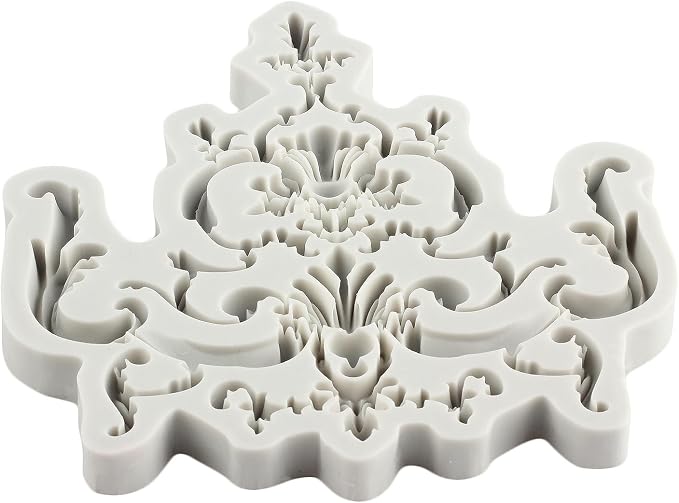 Baroque Fondant Molds Curlicues Scroll Lace Border Silicone Mold Filigree Mold 3D Sculpted Flower For Sugar Cake Decorating Cupcake Topper Chocolate Gum Paste Candy Polymer Clay