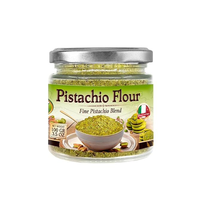 Sanniti Pistachio Flour, 3.5 oz – Fine Pistachio Blend for Baking & Cooking – 100% Pure Pistachios – Product of Italy [Pack of 2]