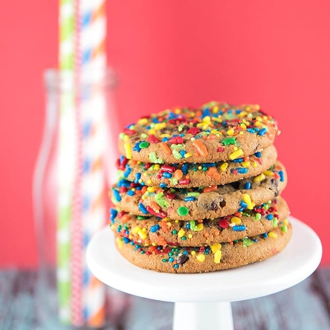 Primary Color Sprinkles ABC Alphabet Sprinkles for Cake Decorating, Baking Cookies, Cupcakes - Bright Colorful Rainbow Cake Sprinkle Decorations and Toppings in Jimmies, Nonpareils, Pearls, with Confetti and Star Quin Sprinkle