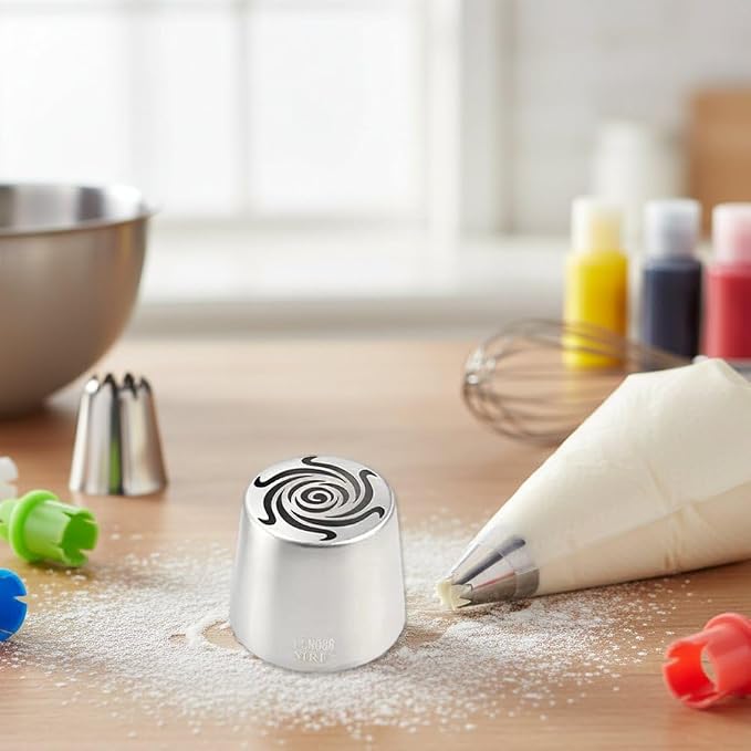 Extra Large Russian Piping Tip, Stainless Steel Flower Piping Tips Floral Icing Nozzles for Cake Decorating, Frosting, Cream Flower DIY Cookies