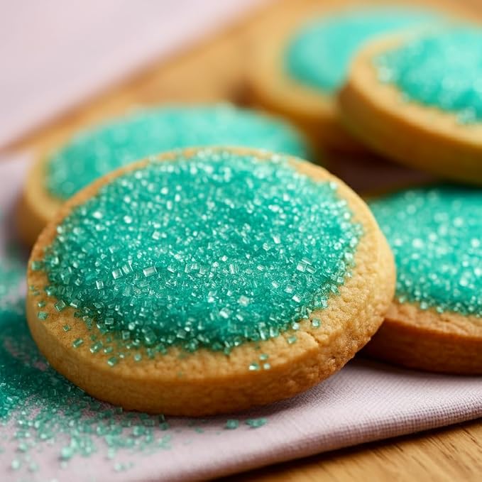 Bakerpan Teal Sugar Sprinkles for Baking - 7 oz Coarse Sparkling Decorating Sugar Crystals for Baking Topping, Cookies & Cupcakes | Kosher, Gluten-Free, Made in USA