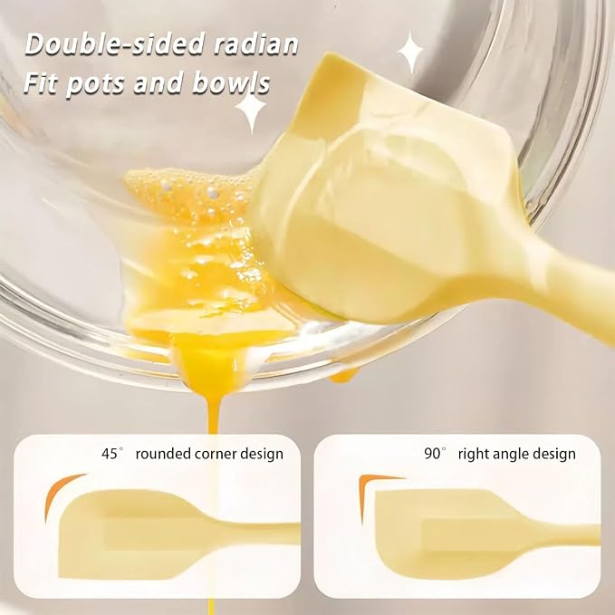 6 Pack Silicone Spatulas 10.9 in Large & 8.2 in Small, Nonstick Heat Resistant Mixing Tools for Baking Cookware