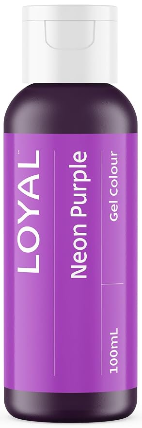 Loyal Gel Food Coloring | Vibrant Color for Buttercream, Fondant, Royal Icing, Gum Paste, Marzipan and Cake Batter | Gel-Based Concentrated Food Dye - 100ml Neon Purple