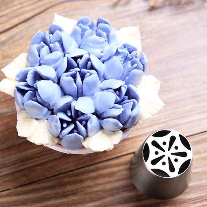 Russian Piping Tips 26 pcs-14 icing Nozzel (2 leaf Tips)+10 Baking Pastry Bags+2 Couplers Frosting Tips Set (26 pcs)