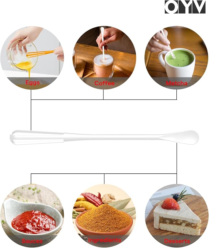 OYV Timeless Kitchen Colors Mini Whisk Set, 8.5 in Mini Whisks for Cooking, 3 Pieces Small Wisk For Whisking, Beating, Blending Ingredients, Mixing Sauces, BPA Free Tiny Whisk