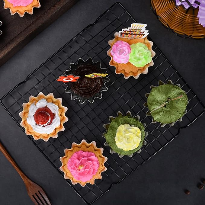 100 PCS Baking Cups Cupcake Liner Flared Brioche Muffin Wrappers (Brown) | Standard Greaseproof Coated Paper Cup for Wedding Birthday Holiday Party or Baby Shower