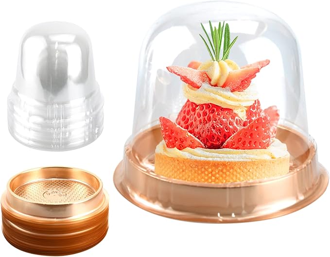 Clear Plastic Cupcake Container,25 PC Diameter 5.3 in Height 4.2 in Muffin Pod Dome Disposable Individual Box Single Holders With Lid for Wedding Birthday Christmas Halloween
