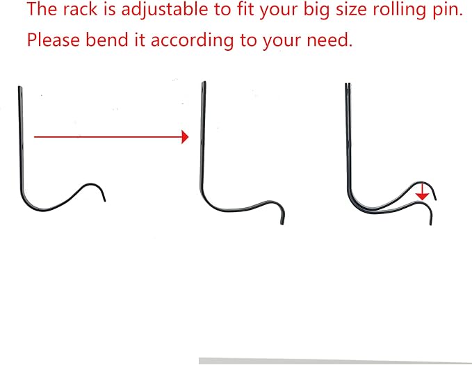 4 Pack Rolling Pin Holder Rolling Pin Display Rack, (Installation Hardware Included,No Rolling Pin) (black)
