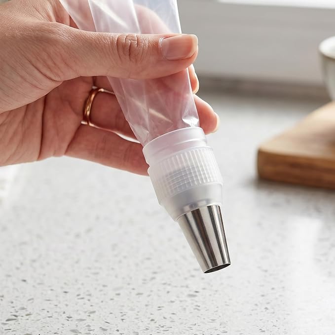 12 Pcs Plastic Couplers for Piping Bags,Size: S,L,M,XL | Piping Bag Couplers,White Piping Couplers for Icing Nozzles,Cake Piping Design