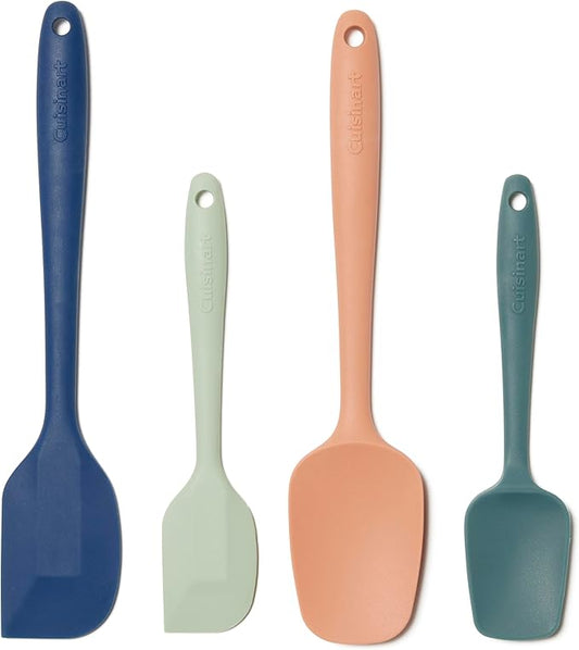 Cuisinart Set of 4 High Heat Resistant Silicone Spatulas – Flexible Kitchen Utensils for Cooking & Baking, CTG-00-S4SD