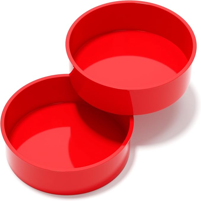 AVIDON 8 inch Cake Pans- Silicone Round Cake Molds for Layer Cake, Cheese Cake and Chocolate Cake, Non-stick and dishwasher safe silicone baking pans (2)