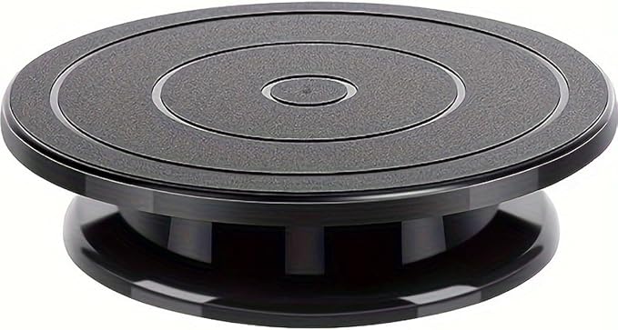 Cake Decorating Turntable,Cake Decorating Supplies Revolving (White) (12in black)