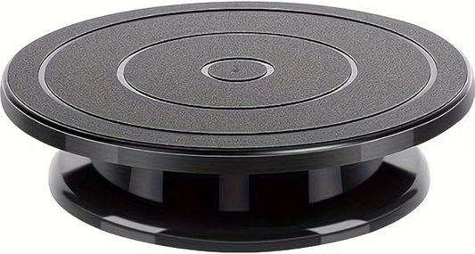 Cake Decorating Turntable,Cake Decorating Supplies Revolving (White) (12in black)