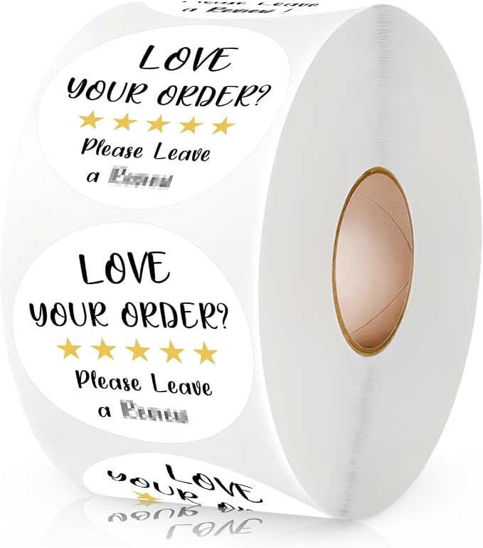 500 PCS Please Leave a Review Cute Small Business Stickers, Thank You Sticker, Bakeries Packaging Envelopes Sticker, Mail Envelopes Shipping Stickers for Small Business