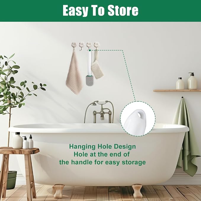 AUAUY 6 Pack Pumice Stone with Handle, Toilet Bowl Pumice Stone for Cleaning, Hard Water Toilet Ring Remover, 1 Cleaning Handle + 6 Pumice Stones for Cleaning Toilets, Bathtubs, Grills, Kitchen Sink