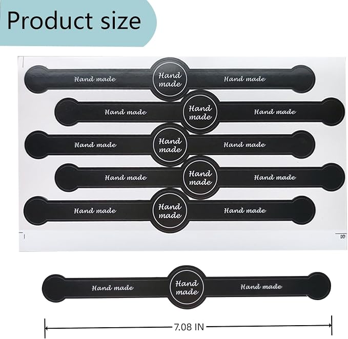 200 Pcs Black Tamper Evident Food Seal Stickers, Bakery Packaging Labels | 7.1 x 1 in peel-and-stick paper seals for baked goods, mini loaf pans, cake boxes, candy bags, dessert cups, and envelopes