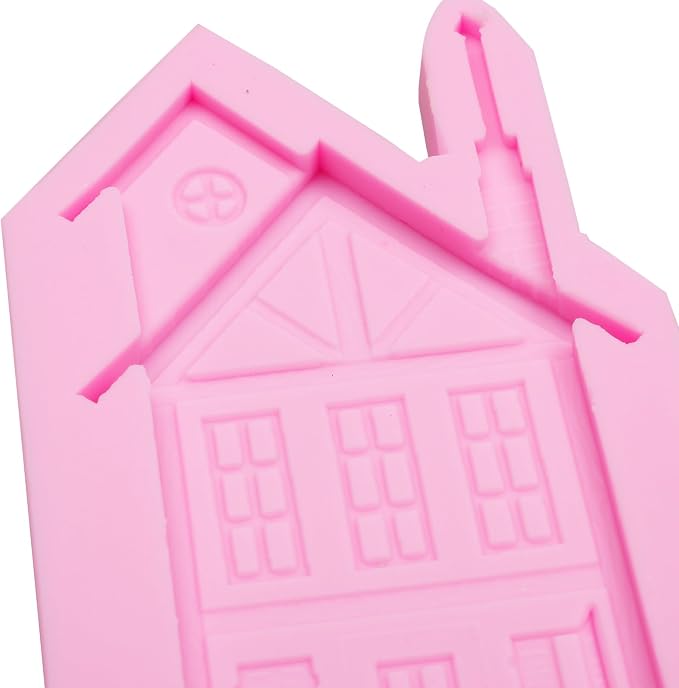 Vintage Buildings Fondant Mold,Victorian House Silicone Mold，House Chocolate Mold for Cake Cupcake Decorating and Crafts Native