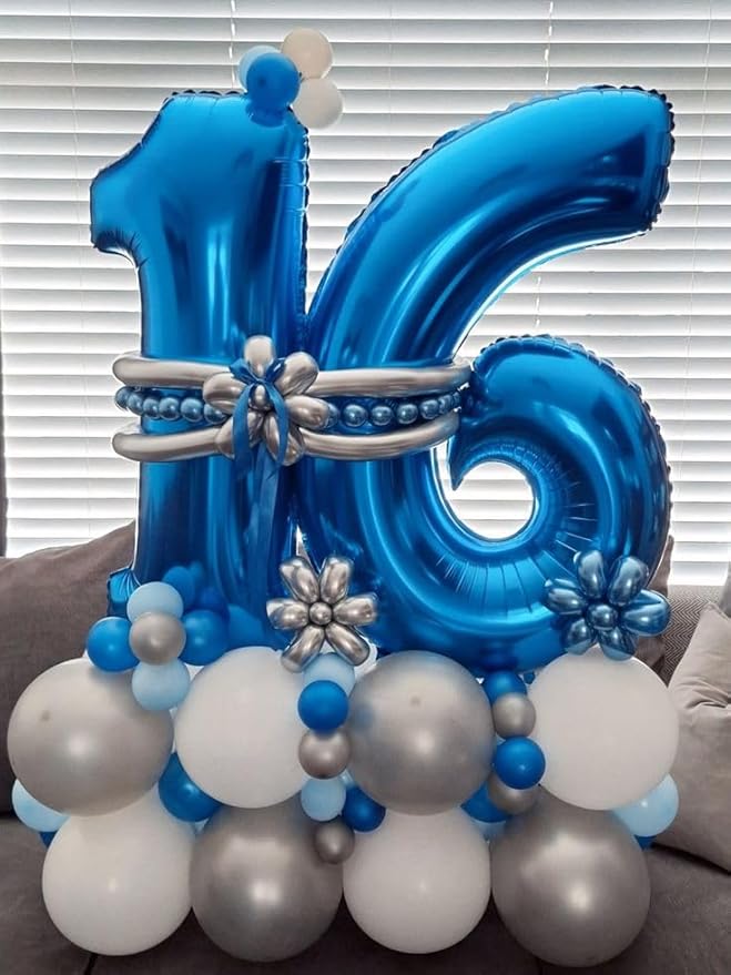 Number 26 Balloon Dark Blue, Foil Happy 26th Birthday Balloon for Men & Women,40 Inch Large Balloons for 2 6 26 62 2026 Wedding Marriage Proposal Engagement Decorations
