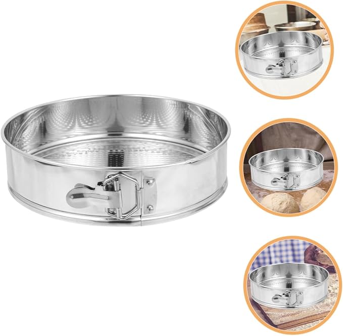 Cabilock 9-inch Stainless Steel Springform Cake Pan with Leakproof Lock, Removable Bottom Cheesecake Mold for Home Baking and Wedding Cakes, Sturdy round Baking Tray for Kitchen Use