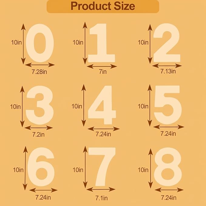 Number Cake Mold ， 0-8 Plastic Cake Stencils Flat Numerical Baking Forms for DIY Cakes Cookies（9 Pieces 10 Inch）