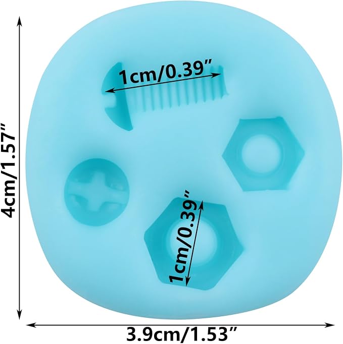 Screw Nut Silicone Molds Hand Tools Fondant Mold for Cake Decorating Cupcake Topper Chocolate Candy Gum Paste Polymer Clay