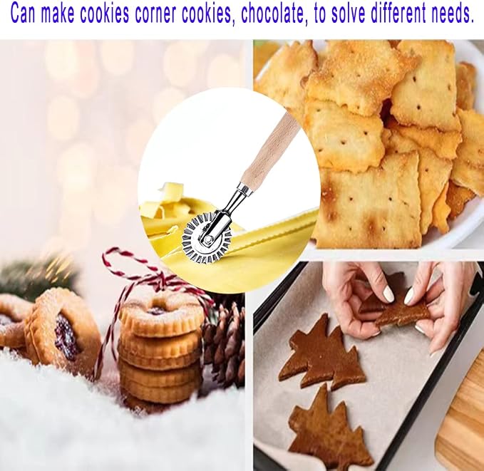 Pastry Wheel Cutter,Pastry and Pasta Cutter Wheel,For Ravioli, Pasta, Dumplings Lasagna, Pierogi - 6.7" Diameter