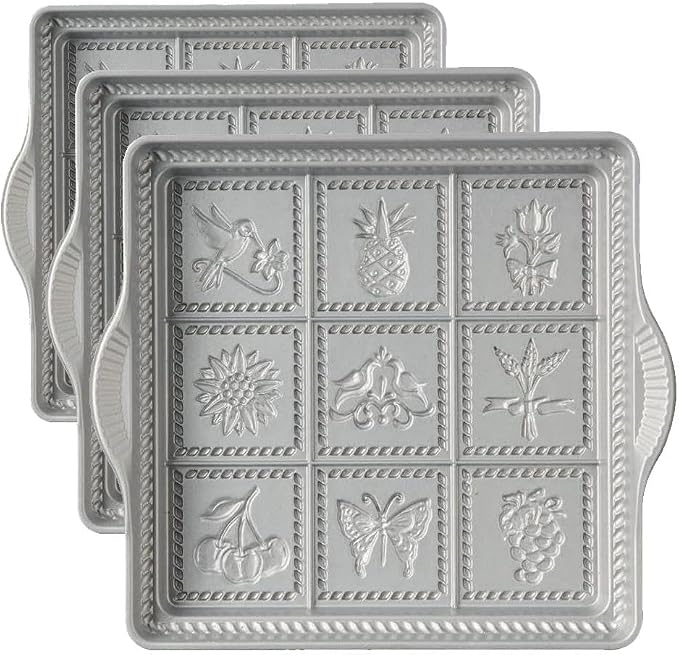Nordic Ware Cast Aluminum English Shortbread Pan (Pack of 3)