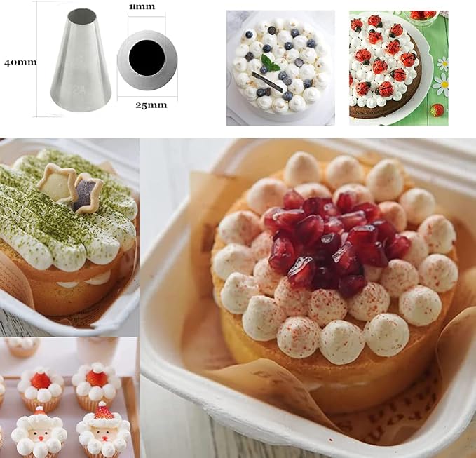 Large Piping Tips for Rose Flower Macaron Meringue Cookie Deviled Eggs Cake Cupcake Decorating,1A 1M 2A 2D 4B Frosting Tip Set,5 Pcs