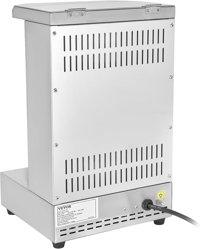 VEVOR Shawarma Grill Machine, 122°F-572°F, 13lbs Capacity, Chicken Shawarma Cooker Machine with 2 Burners, Stainless Steel, Electric Vertical Broiler Gyro Rotisserie Oven for Home and Commercial Use