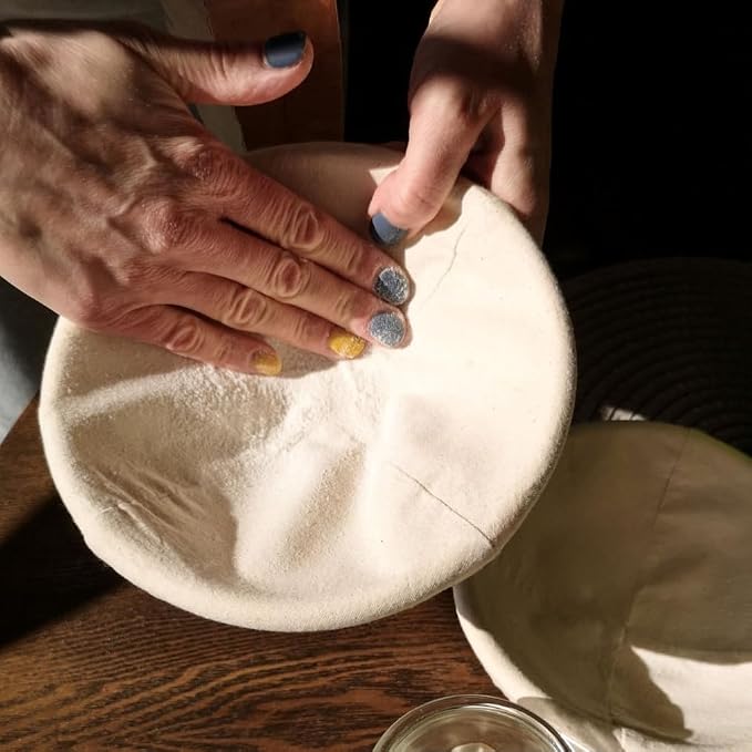 KONGDY 6 Pieces 10 Inch Round Banneton Bread Proofing Basket Cloth Liner, Natural Weave Dough Sourdough Baking Dough Basket Cloth Liner (Basket Not Included) (Round)