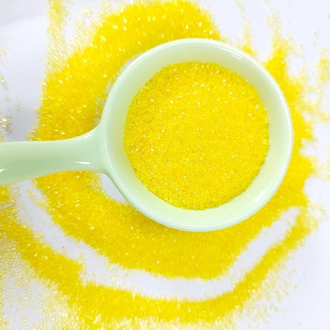 Edible Yellow Sanding Sugar Sprinkles 142g/ 5.01oz Sugar Crystals for Cake Decorating Candy Baking Decorations Ice Cream Toppings and Cookie Decorating for Valentines Halloween Christmas