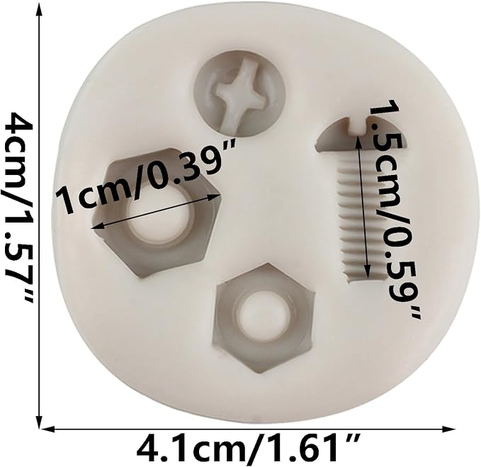 Hand Tools Silicone Molds Screw Nut Fondant Mold Construction Tools Candy Mold For Sugar Cake Decorating Cupcake Topper Chocolate Gum Paste Polymer Clay