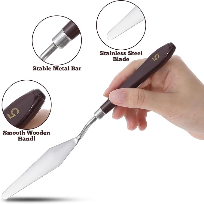 5 Pcs Frosting Spatula, Cake Frosting Spatula Dual-use Pallet Knife Painting Knife for Baking Pastry Tool Cake Fondant Chocolate，Art Painting Art Acrylic Draw Color Mixing Supplies