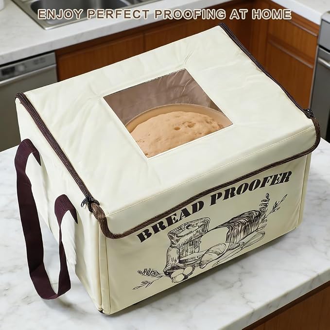 Foldable Bread Proofer, Bread Proofing Box with 50-113°F Temp Control 1-48H Timer, Sourdough Starter with Rack & NTC Sensor for Pizza Yogurt