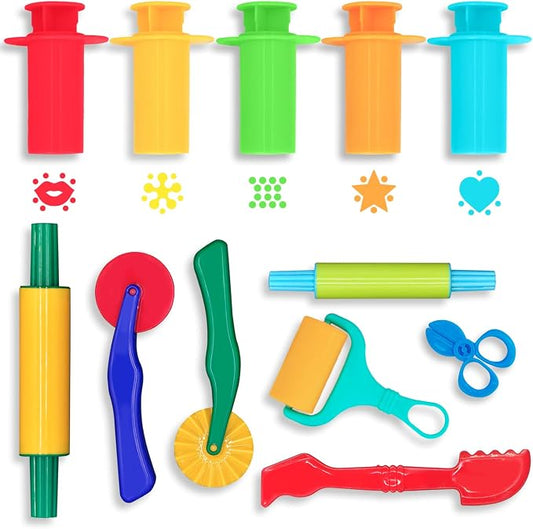 DIMROM Clay and Play Dough Tools 12 Piece Set - Ages 3 & Up (12pcs)