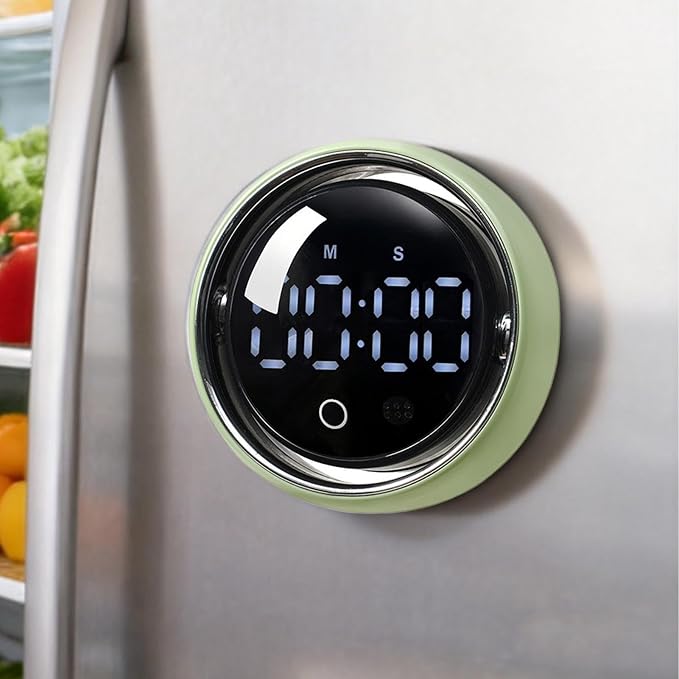 Magnetic Kitchen Timer - Smart Voice Activated Countdown Device | Digital Rotary Knob Magnet Timer | for Adults Chefs Student Study Fitness Baking Learning Teaching