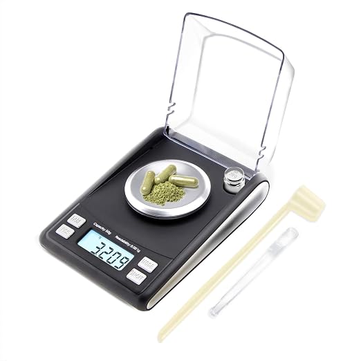 Fuzion Milligram Scale 50/0.001g, Mg Scale with 20g Cal Weight, Micro Scale, Powder Scale for Reloading