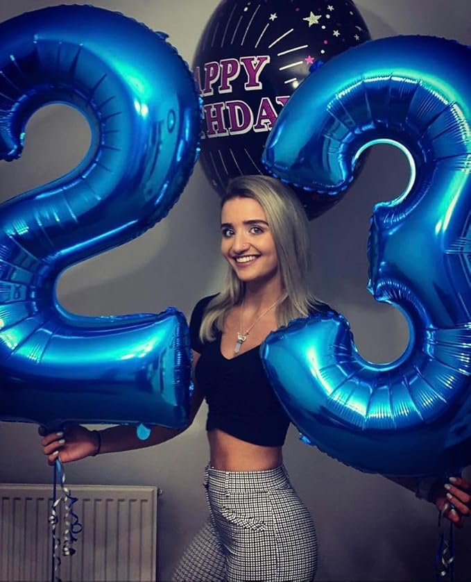 Numbers 30 Balloon, 40 Inch Happy 30th Birthday Decoration for Her Him, Dark Blue Foil Number Balloons for Celebration Engagement Memorial Day's Big Event Supplies