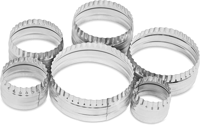 Set of 6 | Circle 2 Sided Biscuit Sandwich Fondant Cutter Set | Multi Size